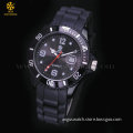 Fashion Black Promotion Silicone Watch for Man (P006)